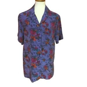 Vintage 90s bright silk blouse